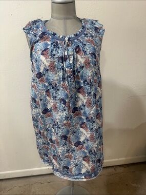 Papinelle Floral Sleeveless Tunic in Light Blue & Dusty Rose